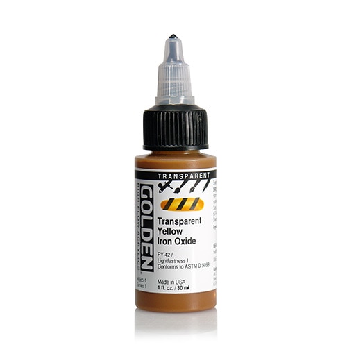 Golden High Flow Acrylic Paint 1oz_Transparent Yellow Iron Oxide